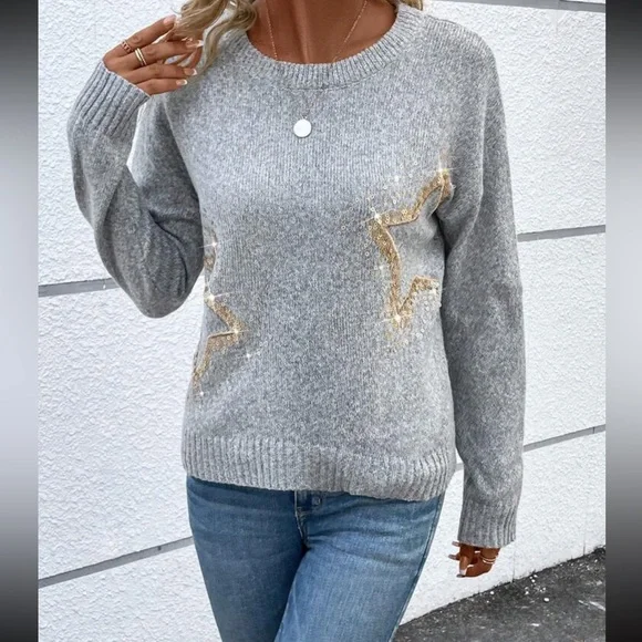 Stars print sweater top - Picture 13 of 15